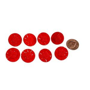 1930s‎ Deep Red Vintage Czechoslovakian Glass Buttons, Crafting Supplies
